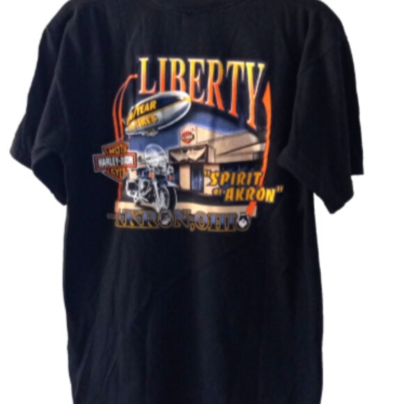Genuine Harley-Davidson Men’s T-Shirt Sz Large Black Akron Ohio Dealer Tee EUC - Picture 2 of 11